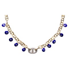 CLARISSA BRONFMAN Ename Evil Eye Gold Chain Charm Necklace