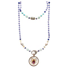 CLARISSA BRONFMAN Tanzanite Diamond Amethyst "Carmen" Necklace & Spider Pendant