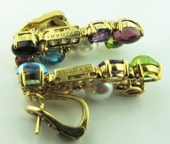 Bvlgari "Allegra" Collection Multi-Stone 18 Karat Yellow Gold Drop Earrings