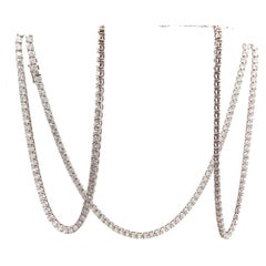 18 Karat White Gold Diamond Tennis Necklace