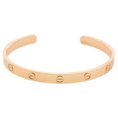Cartier LOVE 18K Rose Gold Cuff Bracelet Size 19 with Box