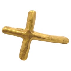 Denise Roberge 22K Yellow Gold Sculptural Cross Statement Ring