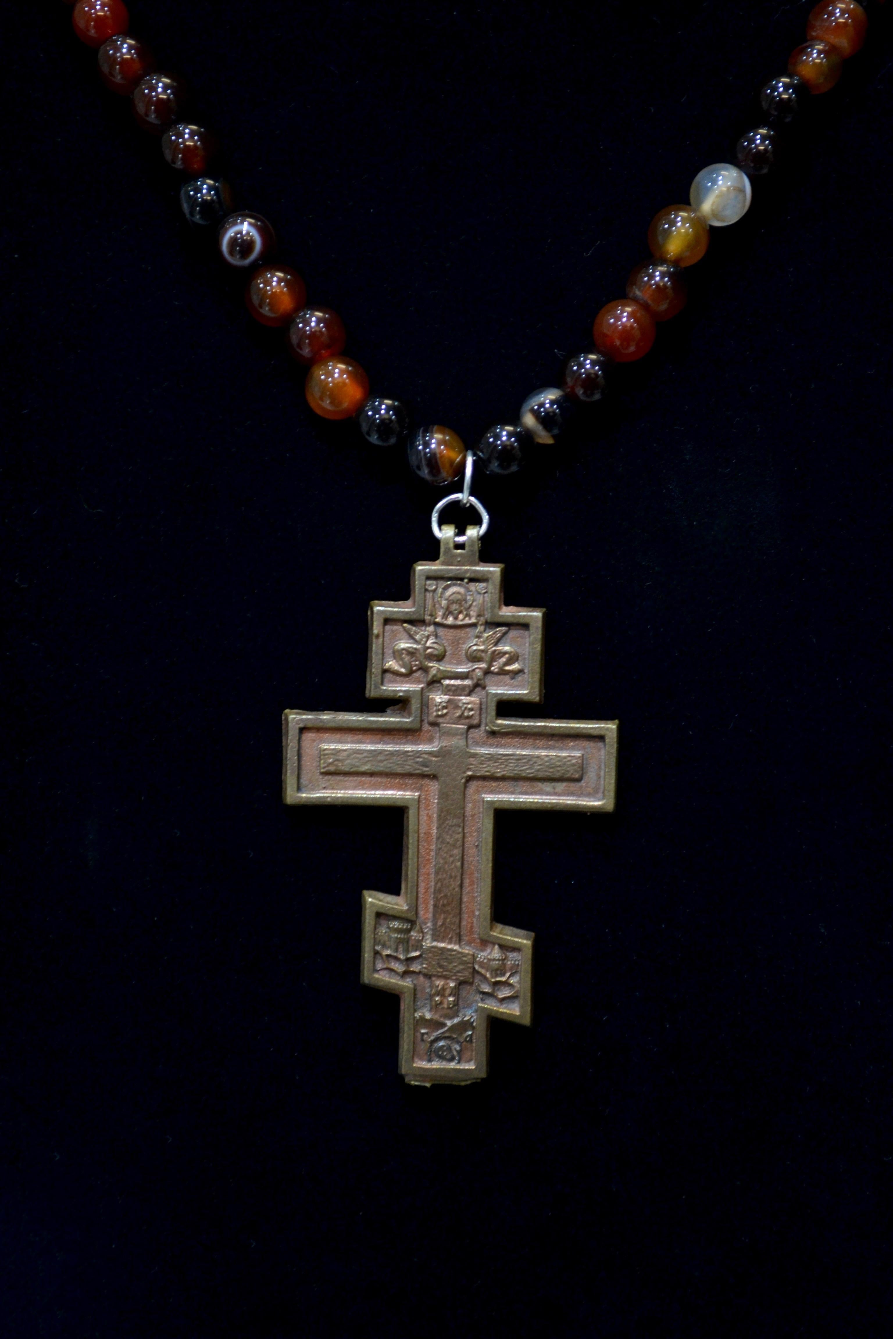 bronze cross necklace