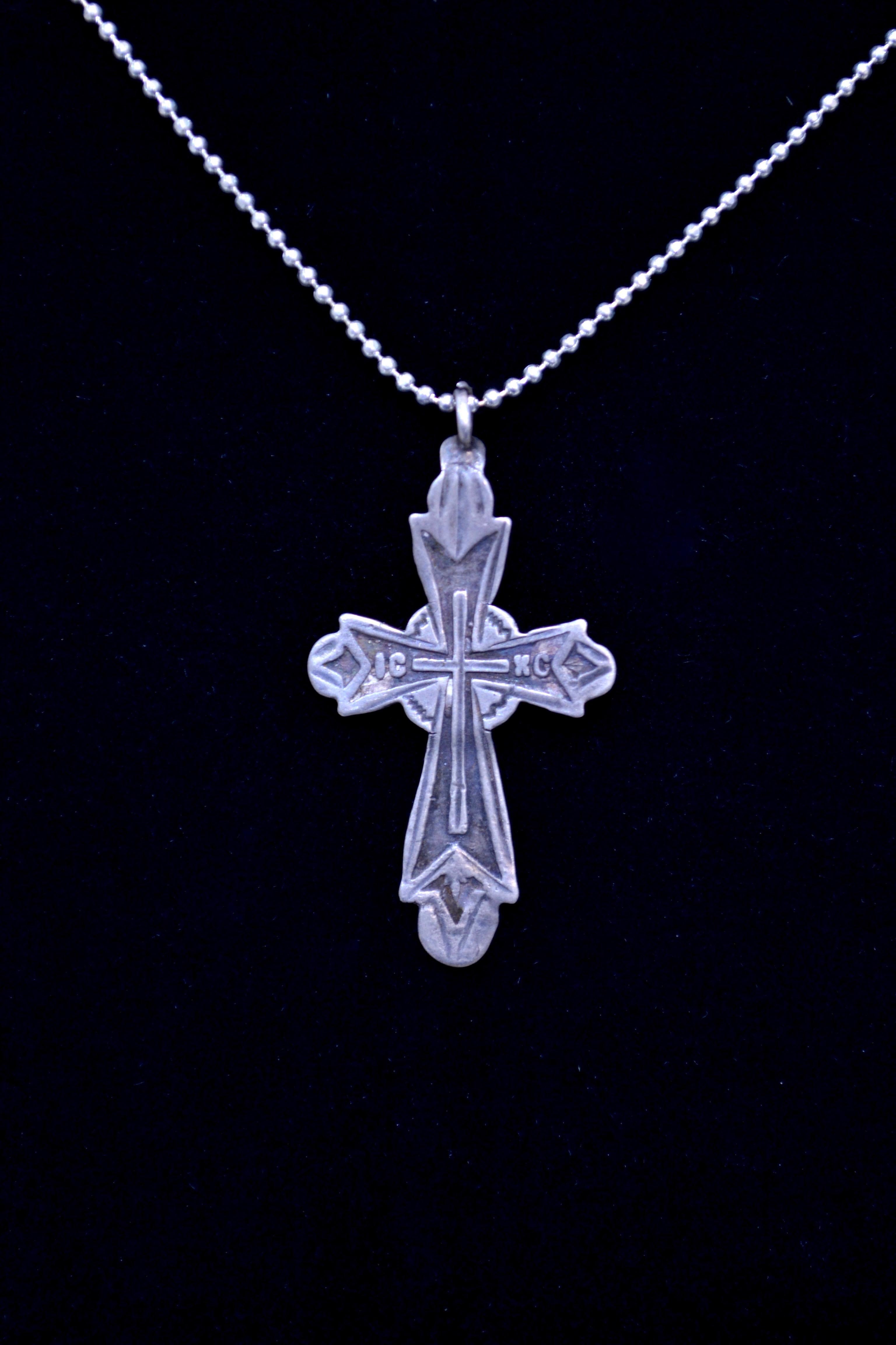 Post Medieval Silver Cross with Hallmark. Professionally cleaned and polished to show original details. Obtained from an old British collection, acquired from the L.C.F. (London)