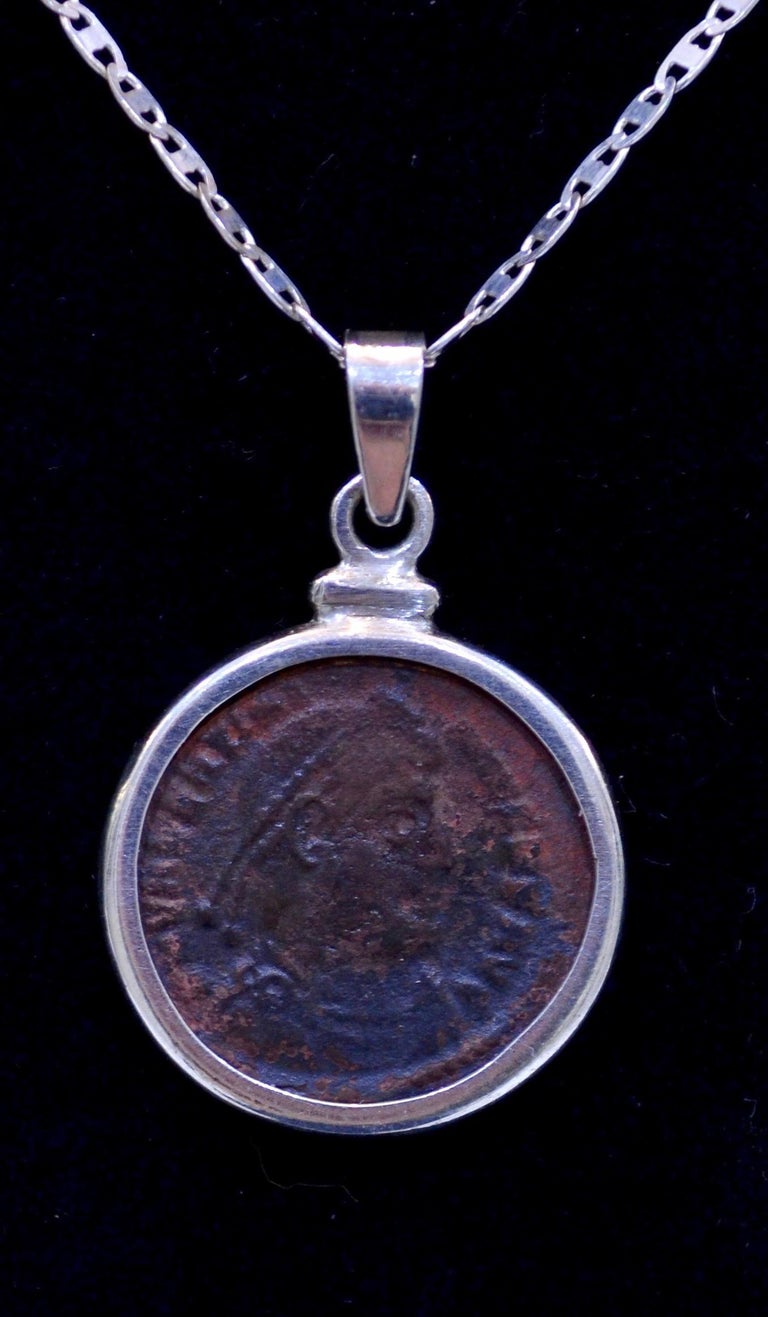 Valens Coin Silver Necklace For Sale (Free Shipping) at 1stDibs