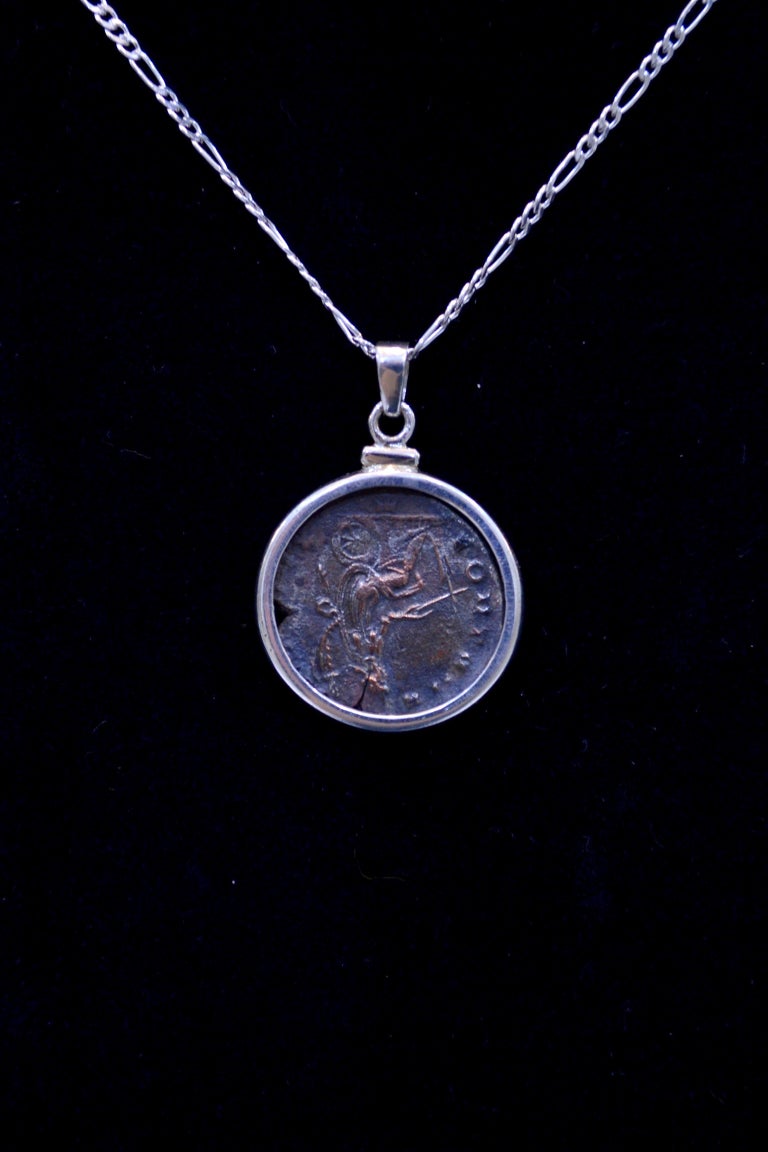 Authentic Roman Coin Silver Necklace at 1stDibs