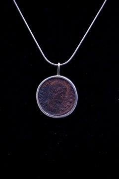 Authentic Roman Coin Silver Necklace