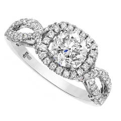 1.03 Carat Diamond  Micro Pave Diamond Gold Ring