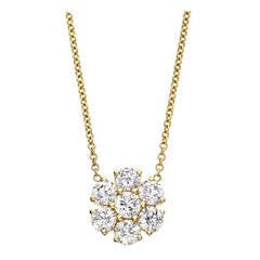 Diamond Gold Cluster Pendant Necklace