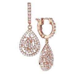 Pear Shape Micro Pave Diamond Earrings
