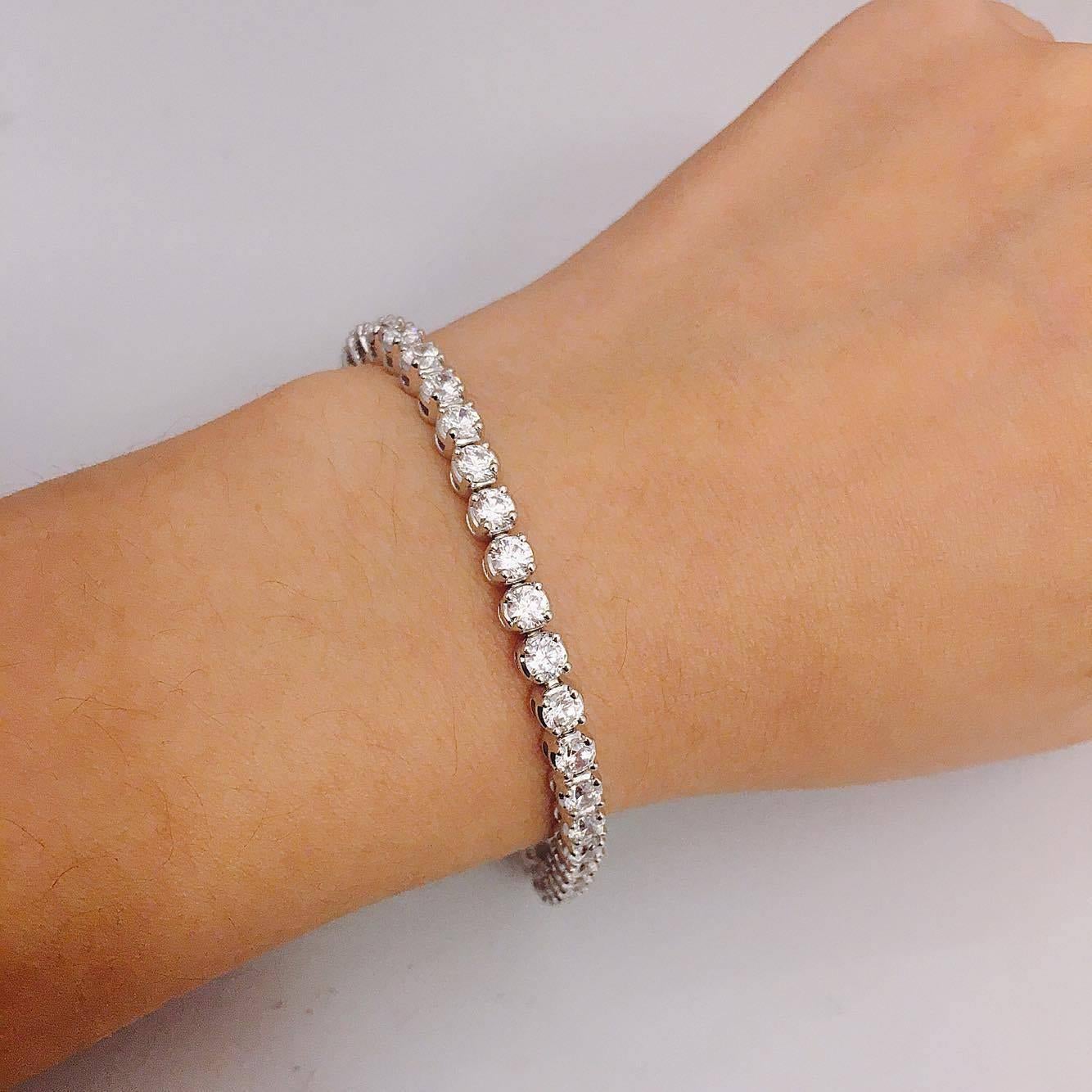 These diamonds were cut with perfection, and are filled with sparkle and life!
This Bracelet was designed and manufactured by Emilio!

Can be ordered in any size/white/yellow/rose gold.
Approx t.w.: 7.00cts
Color: F 
Clarity: Vs 
Cut: Excellent