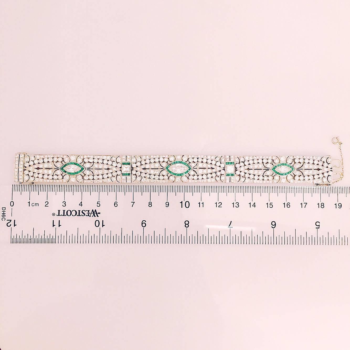 emerald platinum bracelet