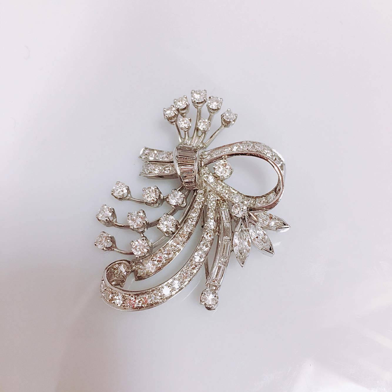 E Color VVS1 Clarity Mixed Fancy shaped diamonds were put together to create this masterpiece Brooch! Don't miss out on this listing the price is great for this look!  

Approximately 5.30cts T.W. 
All Emilio! pieces come with a professional