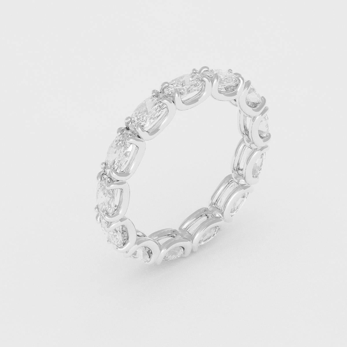 U Prong Oval Diamond Eternity .35 Carat Each Diamond In New Condition In New York, NY