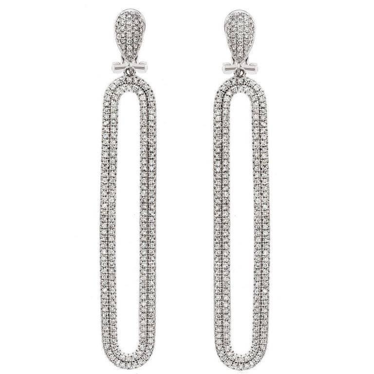 Exquisite Double Row Micro Pave Diamond Earrings For At 1stdibs Exquisite Double Row Micro Pave Diamond Earrings For