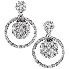 Emilio Jewelry Classic Diamond Gold Cluster Earrings