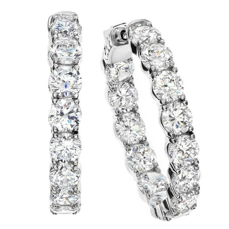 Emilio Jewelry .25 Carat Each Diamond Hoop Earrings