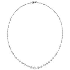 Emilio Jewelry Single Prong Graduating Diamond Riviere Necklace 11.00 Carats