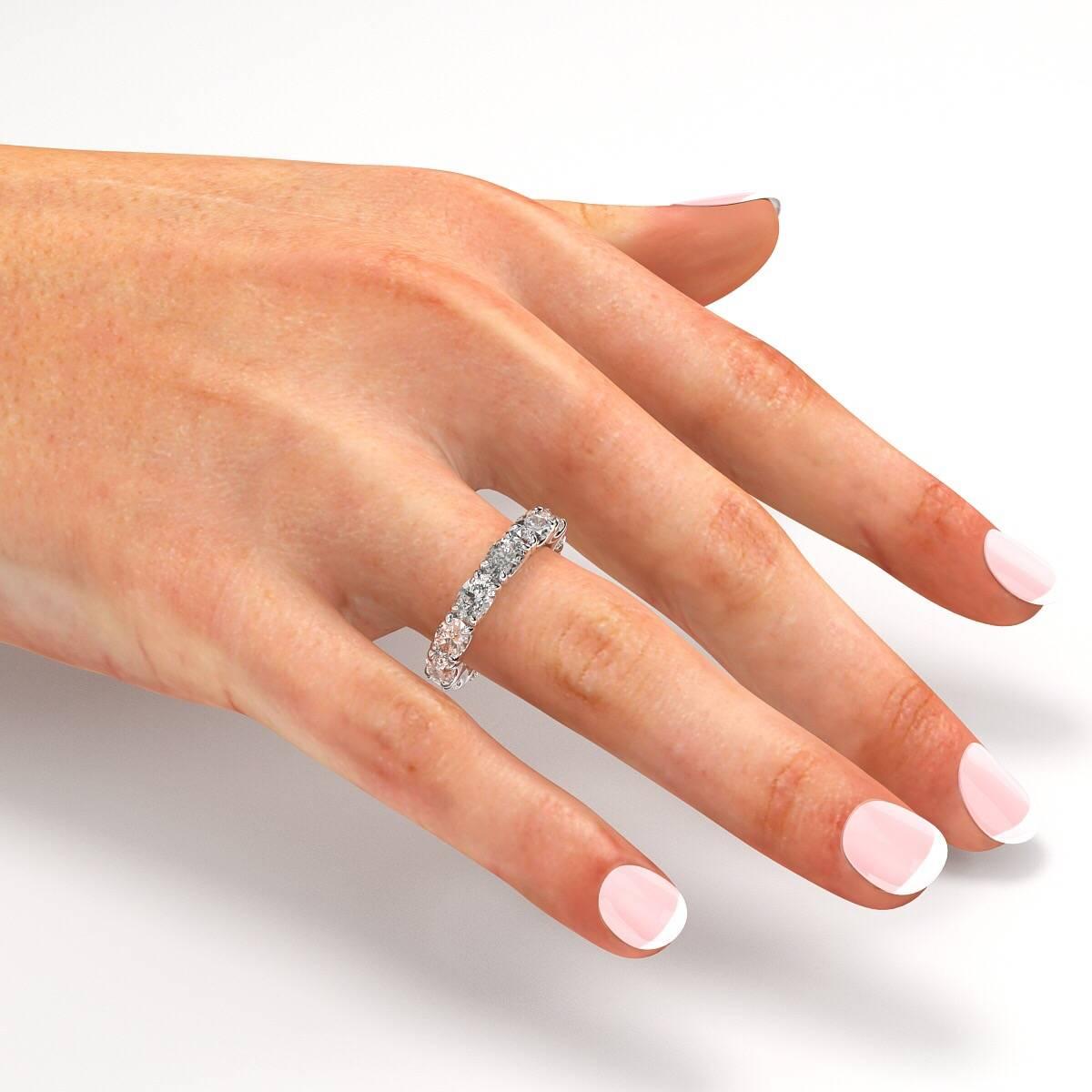 Women's Emilio Jewelry 4.00 Carat Oval Diamond Eternity Set in Platinum