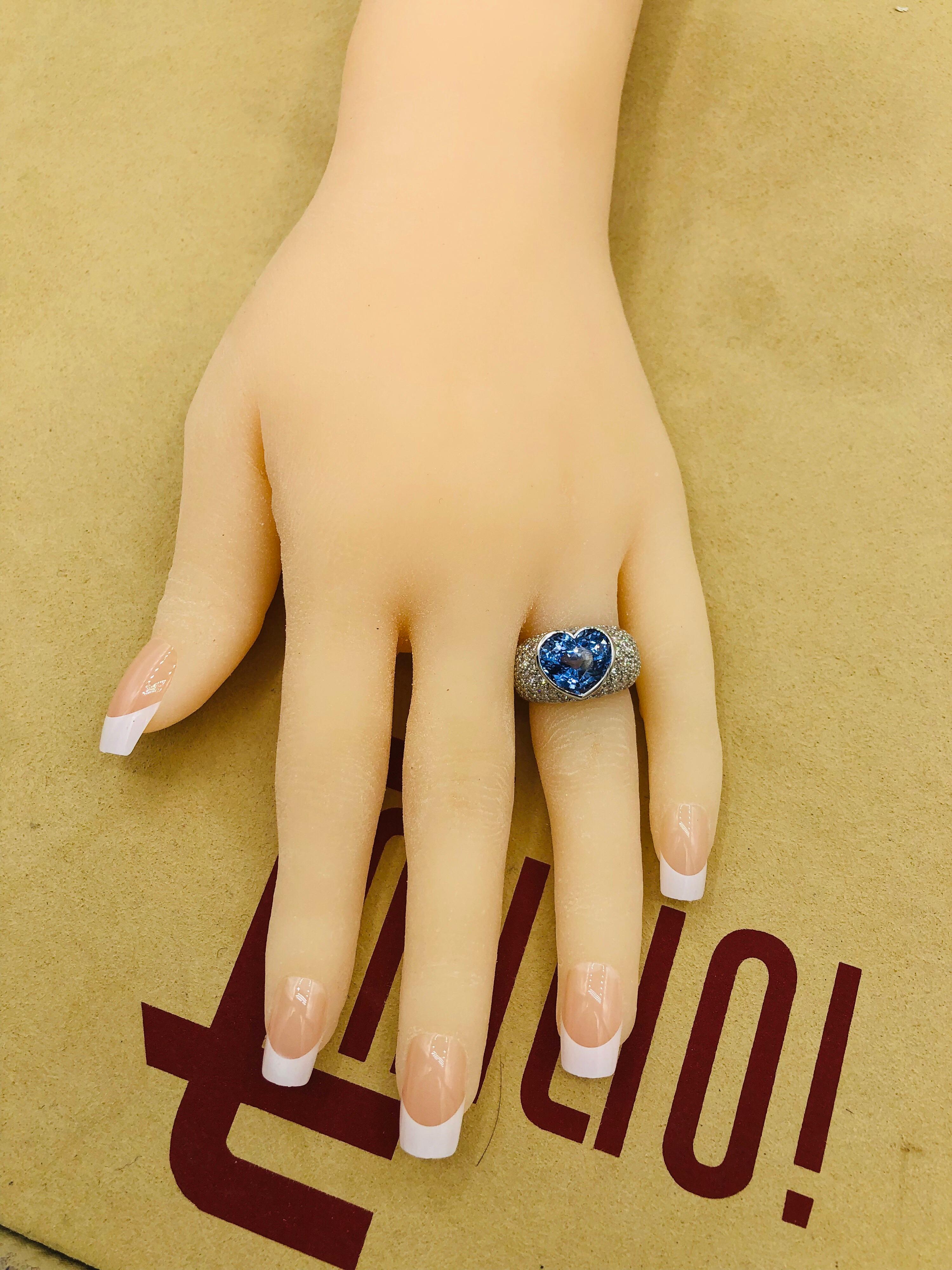Emilio Jewelry Approx 10.20 Carat Certified Ceylon Sapphire Diamond Ring 10
