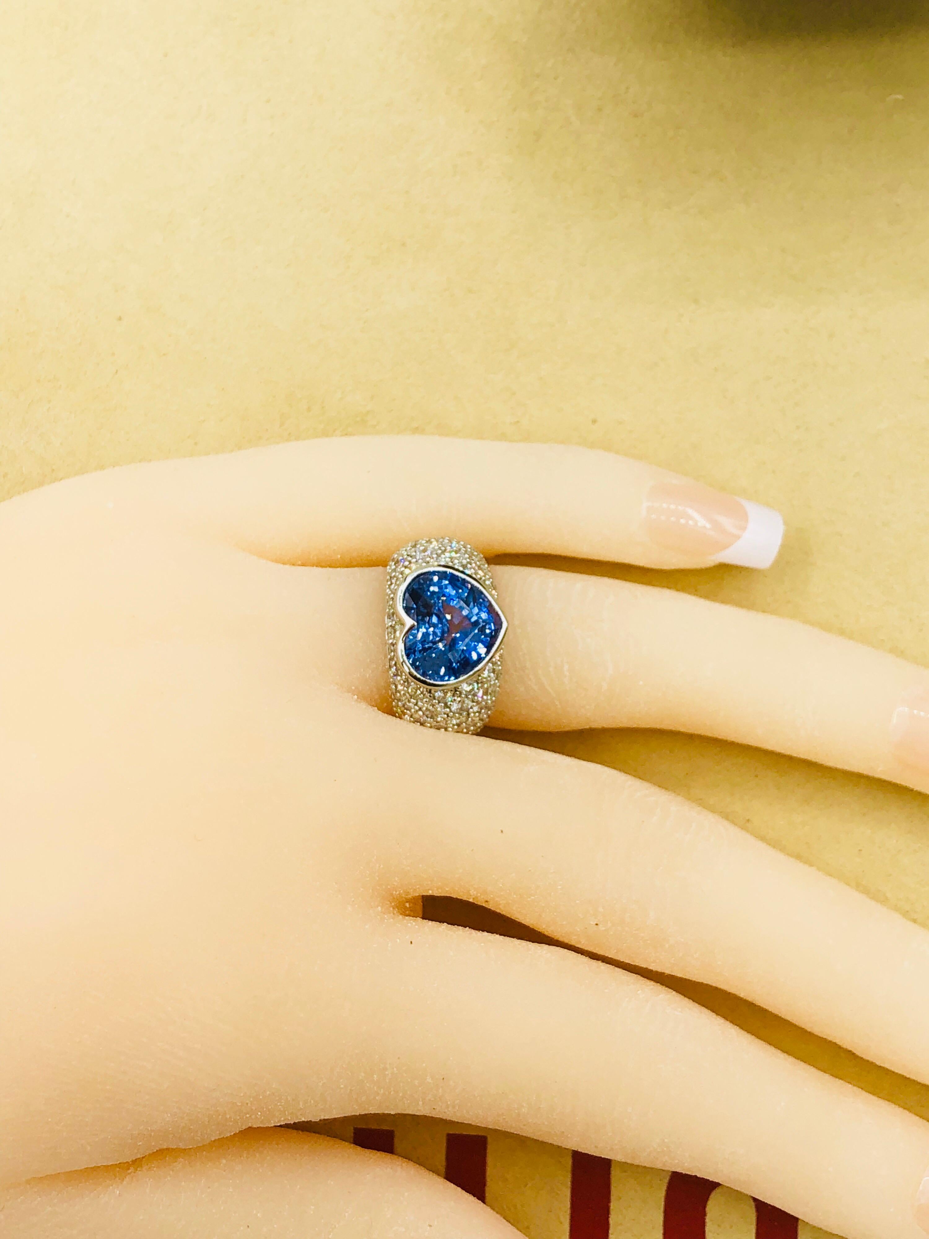 Emilio Jewelry Approx 10.20 Carat Certified Ceylon Sapphire Diamond Ring 11