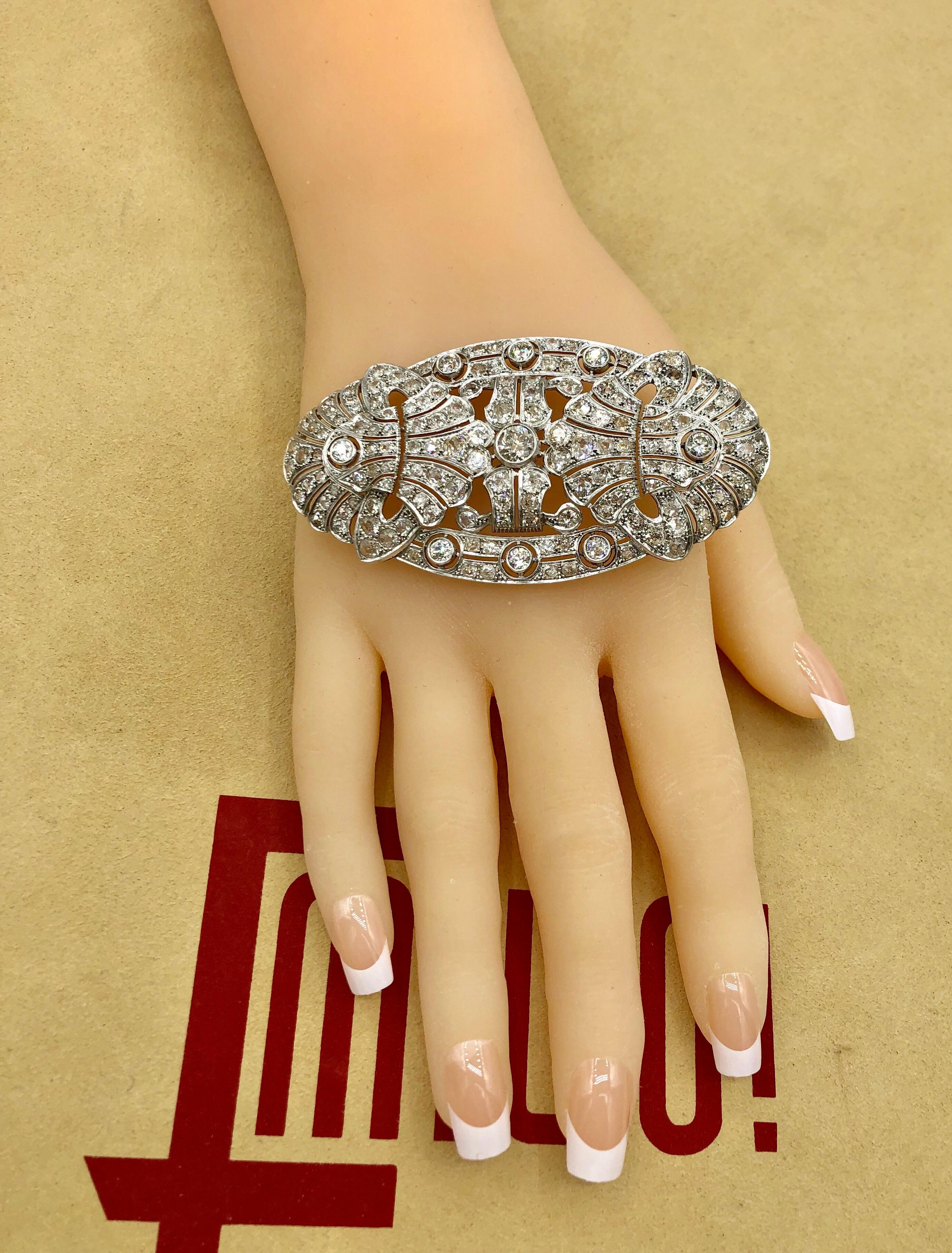 Emilio Jewelry 15.00 Carat Diamond Brooch or Pendant 5