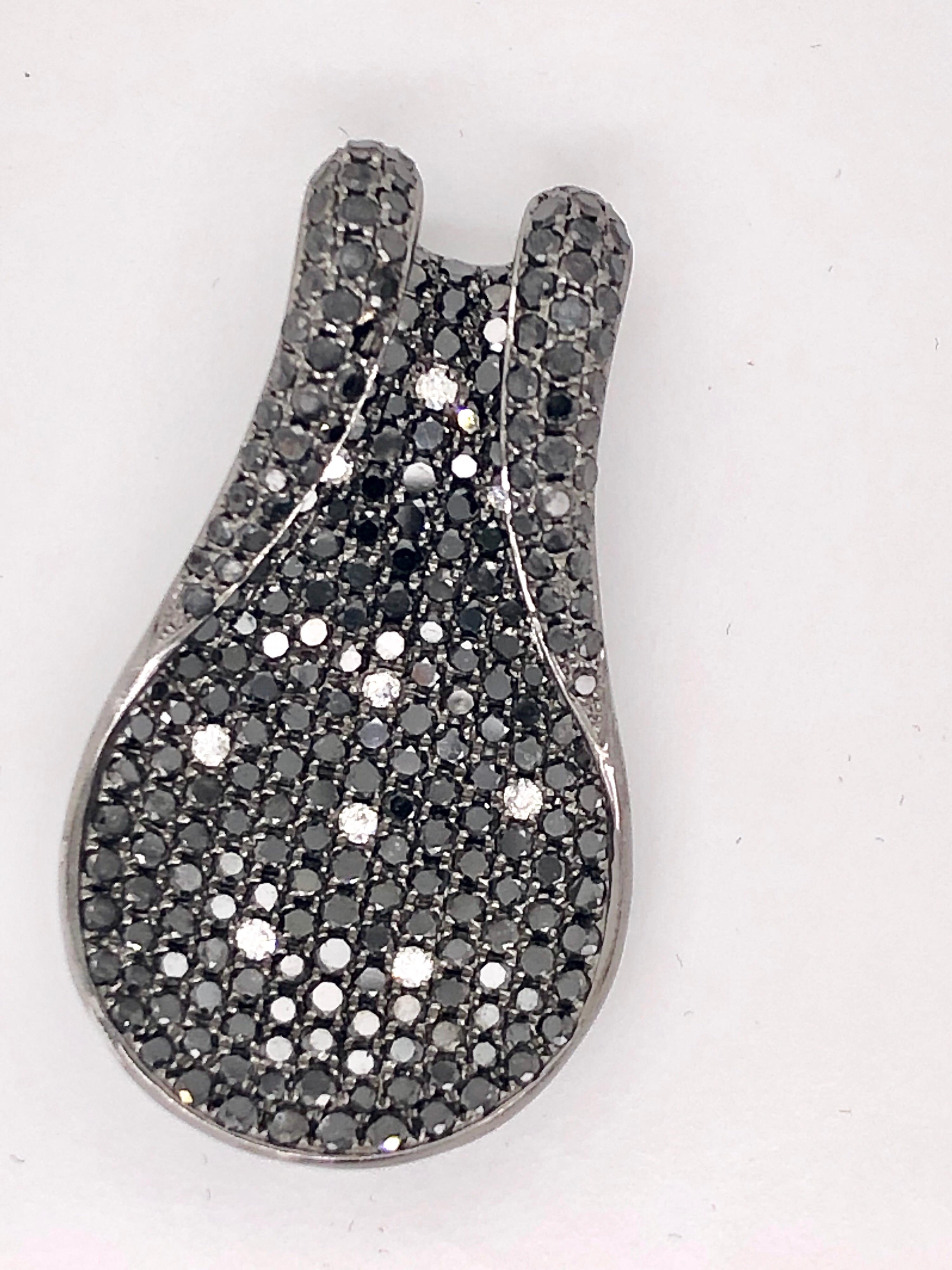 Women's Emilio Jewelry Pave Black and White Diamond Pendant
