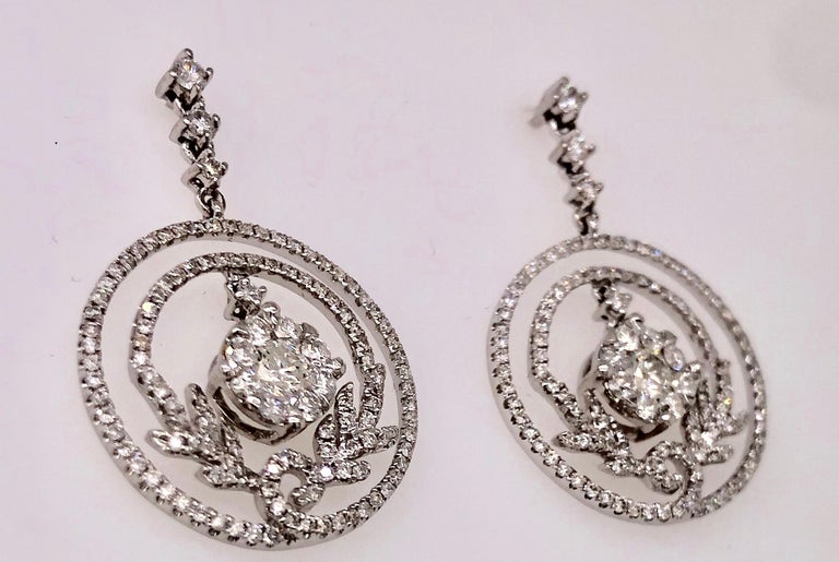 Emilio Jewelry Floral Diamond Earrings For Sale at 1stDibs