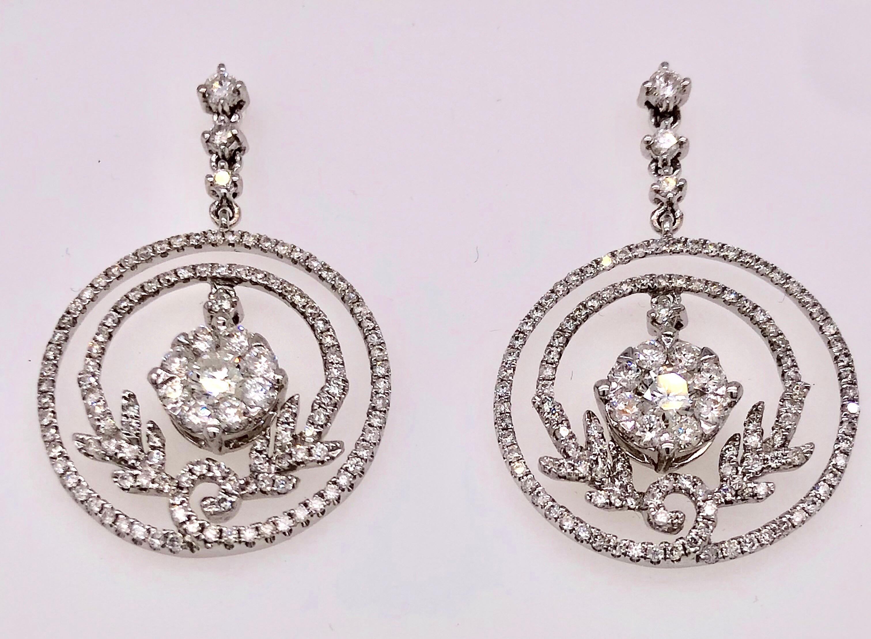 Women's Emilio Jewelry Floral Diamond Earrings