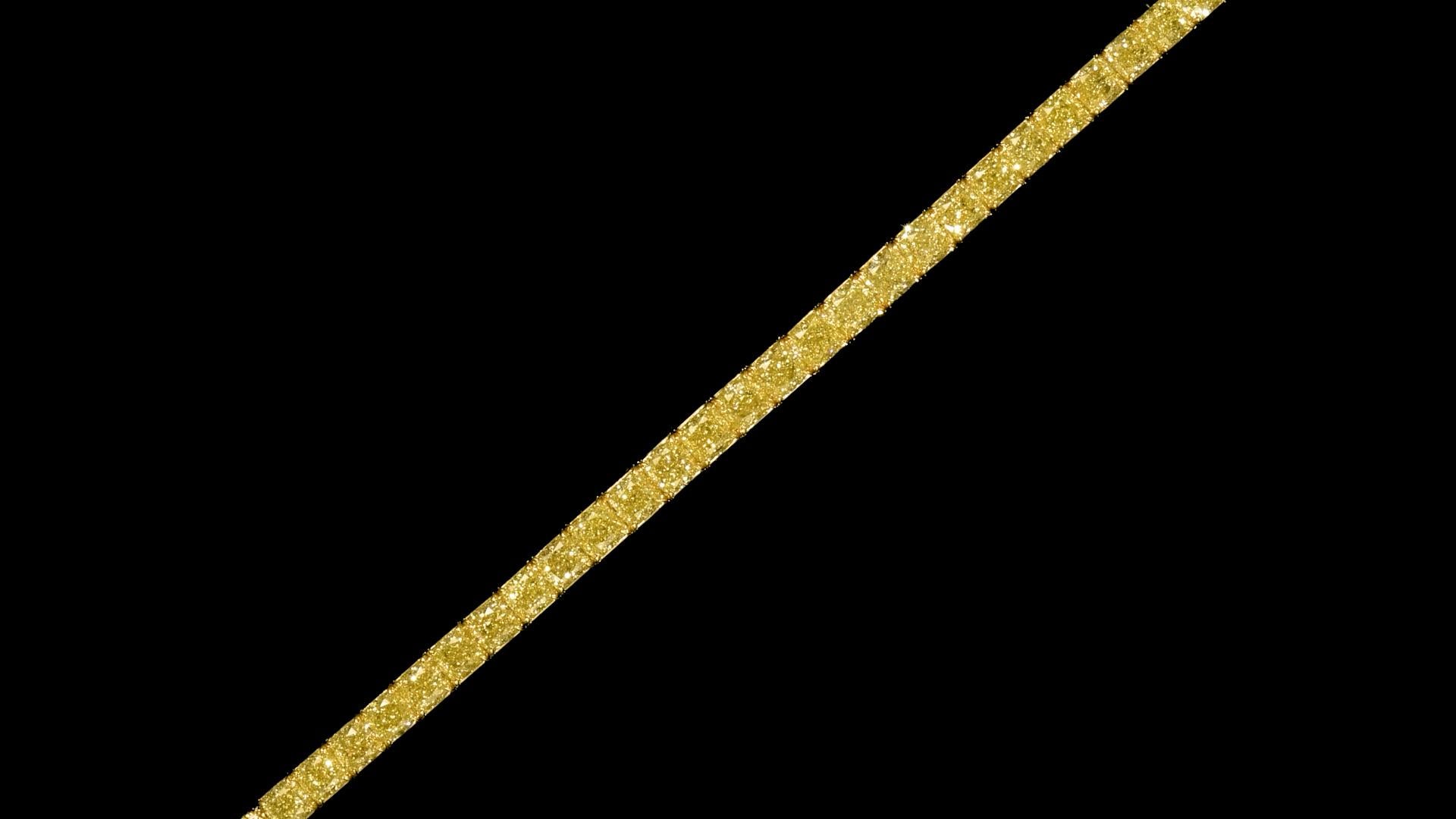 Emilio Jewelry Gia Certified 1.00 Carat Each Yellow Diamond Bracelet  For Sale 1