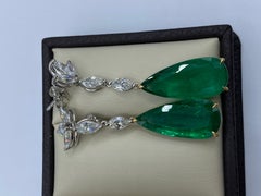 Emilio Jewelry Certified Vivid Green Emerald Drop Earring