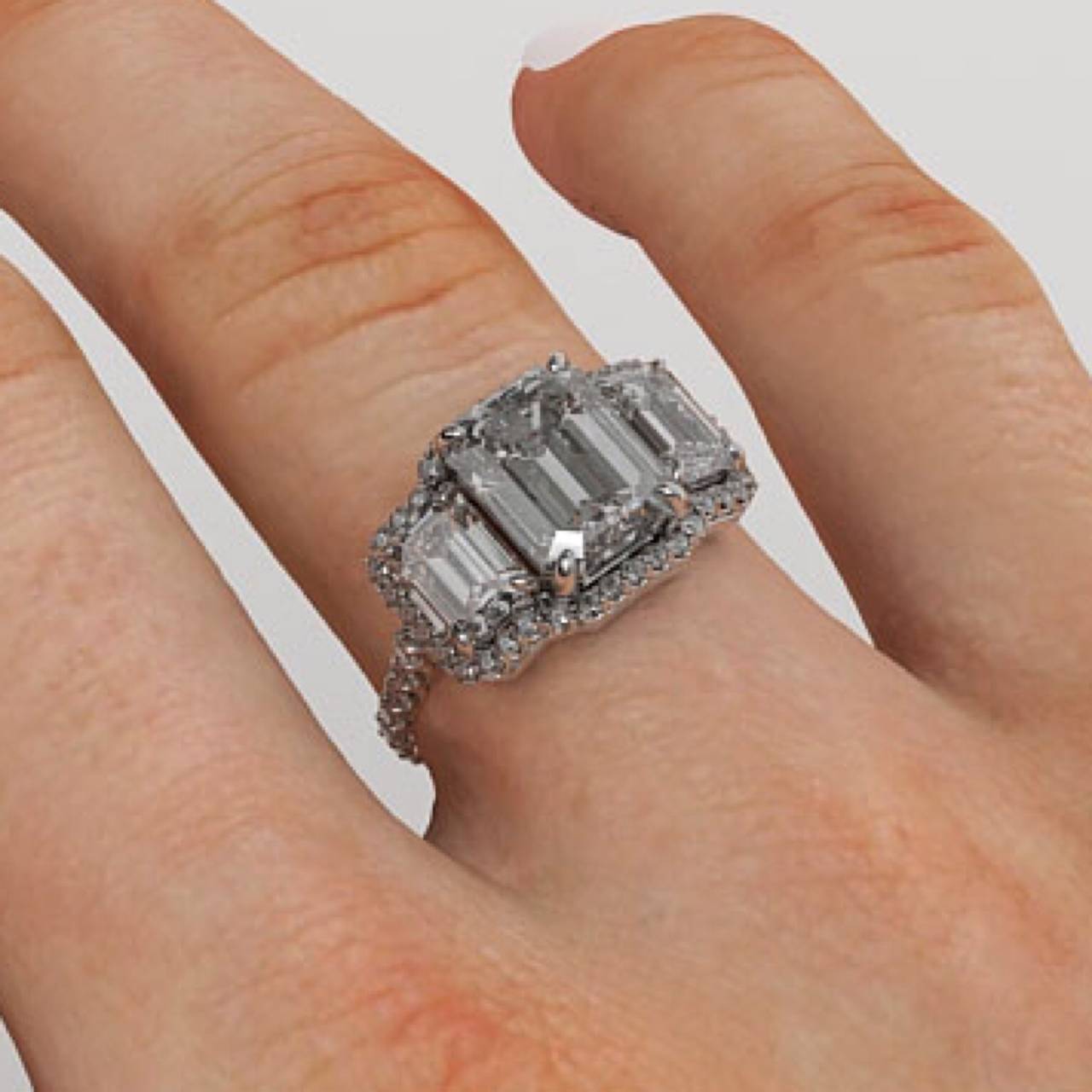 3 carat emerald cut diamond ring