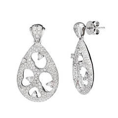 Hand made micro pave diamond Gold earrings