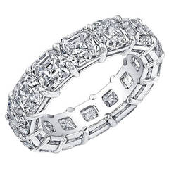 Asscher Cut Diamond Platinum Eternity Anniversary Band Ring