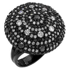Black and White Diamond Gold Ring 11