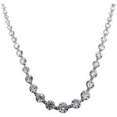 Emilio! Signature Riviere Single Prong Diamond Necklace