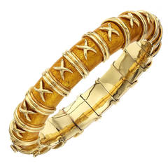 Tiffany & Co. Schlumberger Enamel Gold Bangle