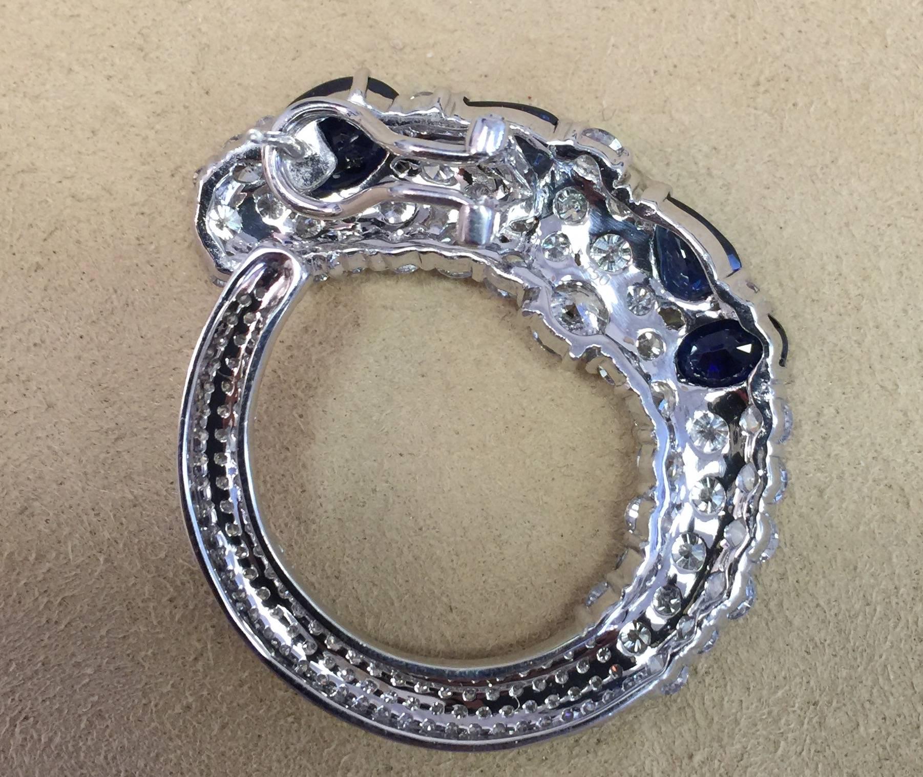 Women's Ceylon Sapphire Diamond Gold Earrings 