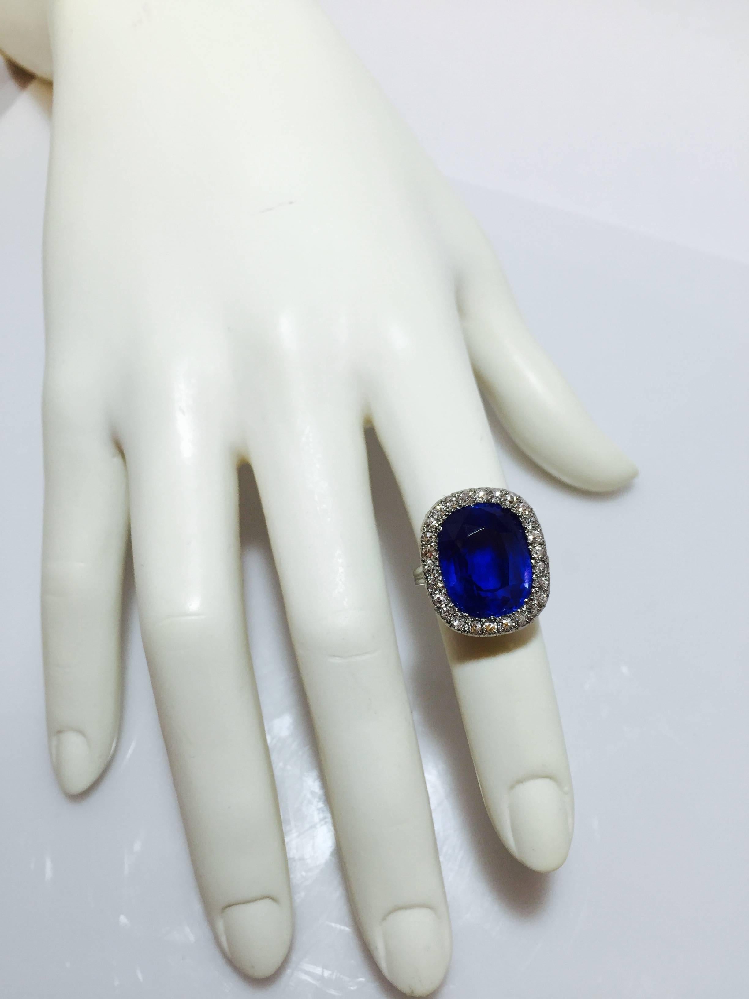 15.02 Carat GIA Certified Unheated Burmese Sapphire Gold Ring  1