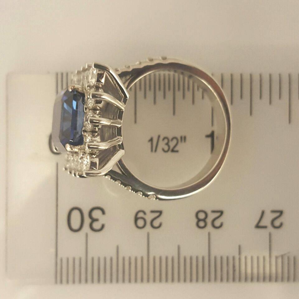 6.88 Carat Sapphire Diamond Gold Ring 1