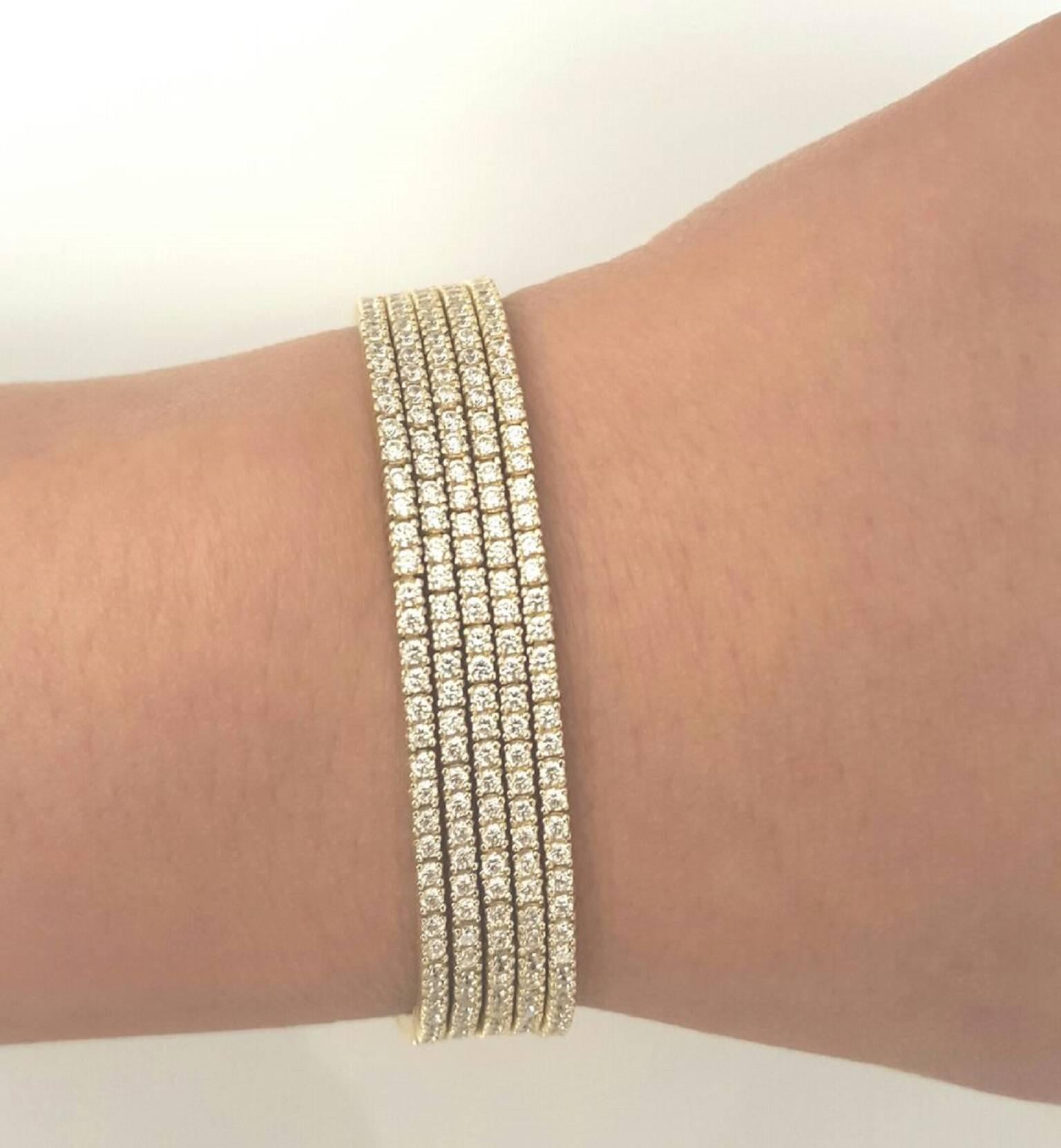 Approx. 8.00 carats total weight diamonds.The finest conflict free diamonds set in our unique endless diamond bracelet. (Standard length is 7" however we can alter this bracelet to any size wrist). Can be ordered in 14k or 18k white/yellow/rose