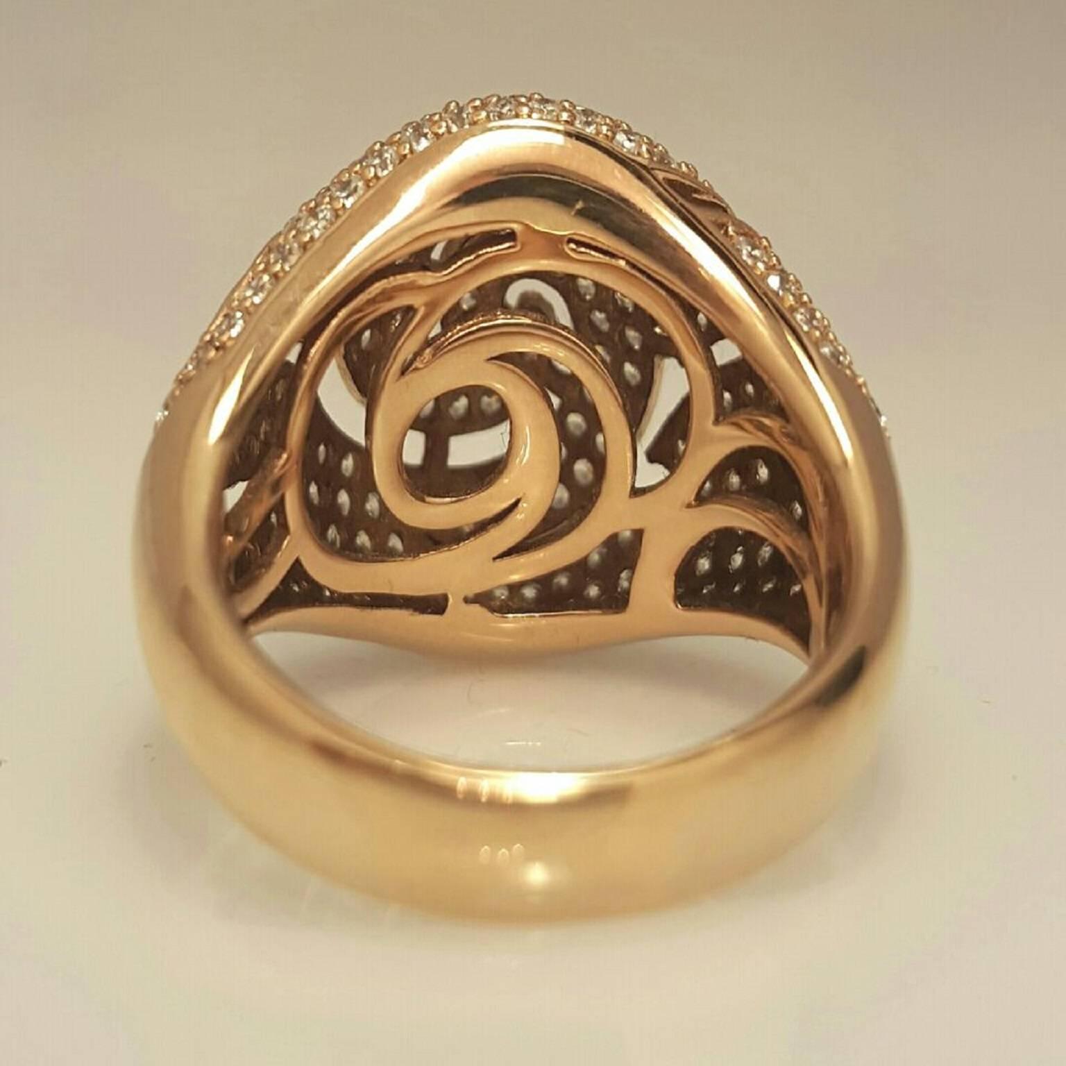 Women's Open Work Diamond Gold Ring
