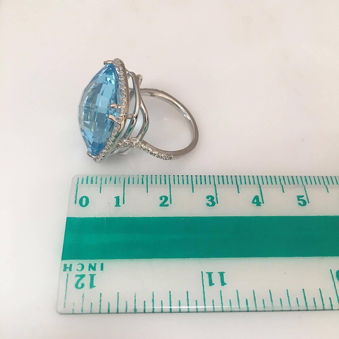 29.00ct Blue Topaz Diamond Ring 1