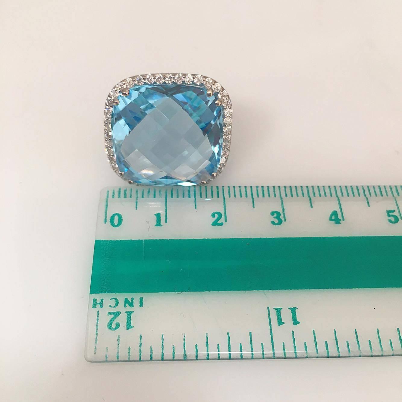 29.00ct Blue Topaz Diamond Ring 2