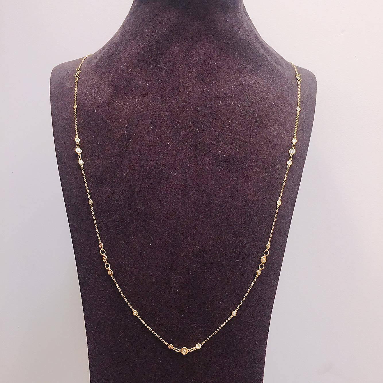 Modern Unique 46 inch Diamond By The Yard Necklace