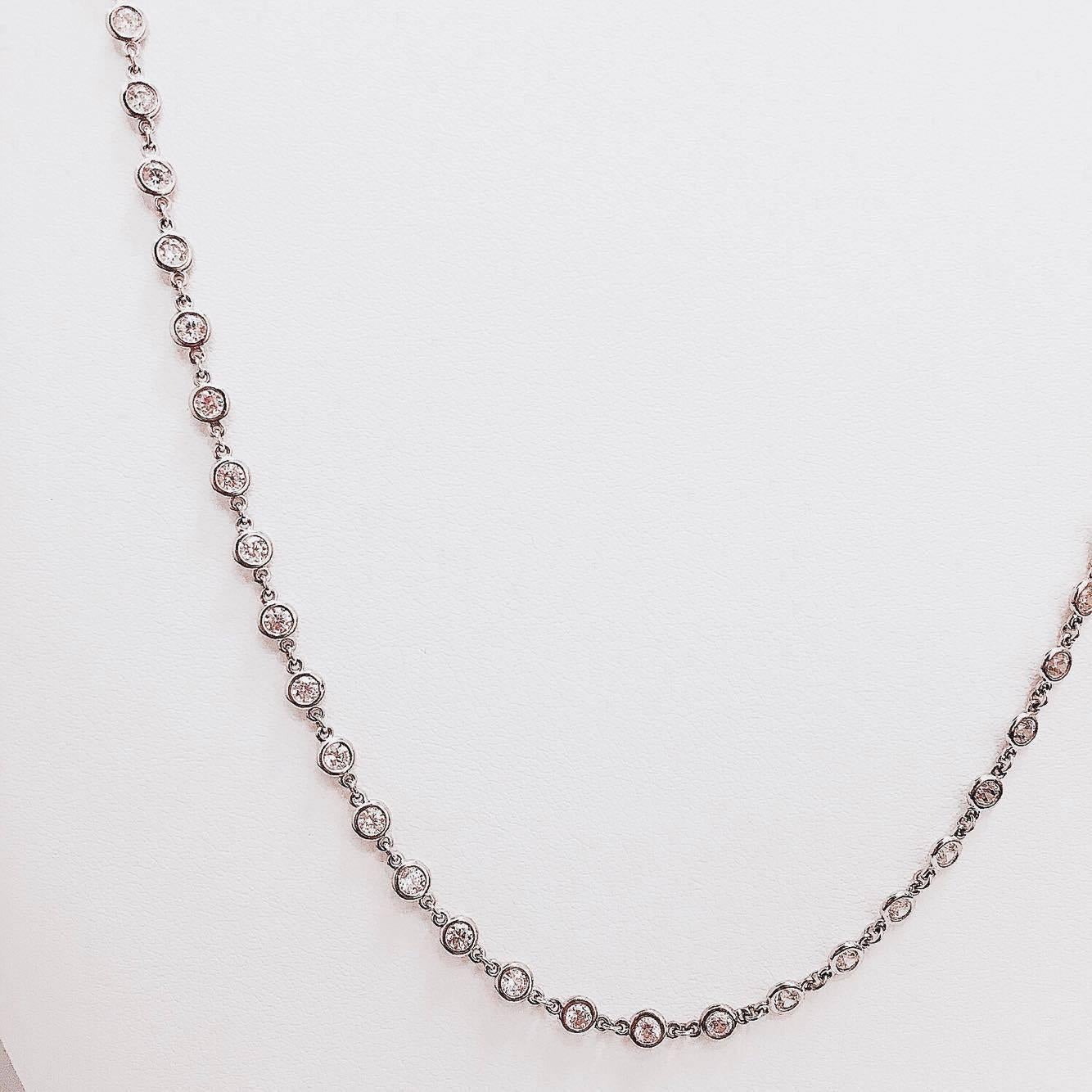 6.05 Carat Link to Link Diamond by the Yard Necklace In New Condition In New York, NY