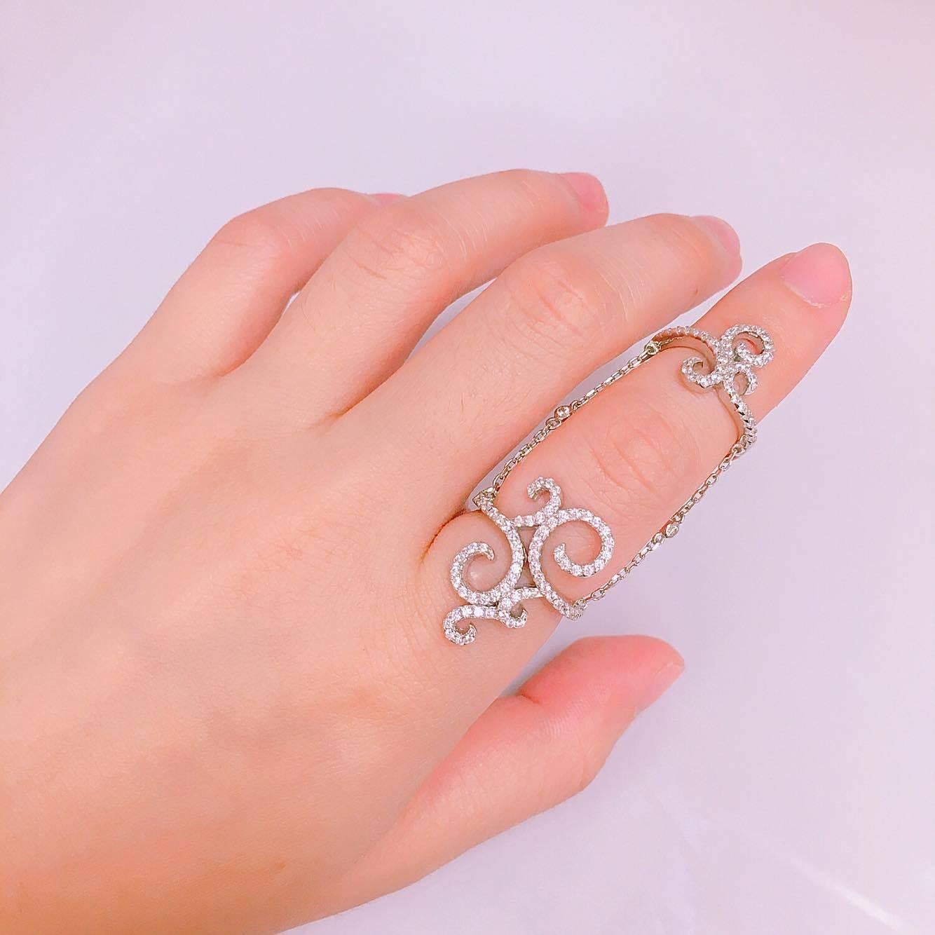 double ring with chain