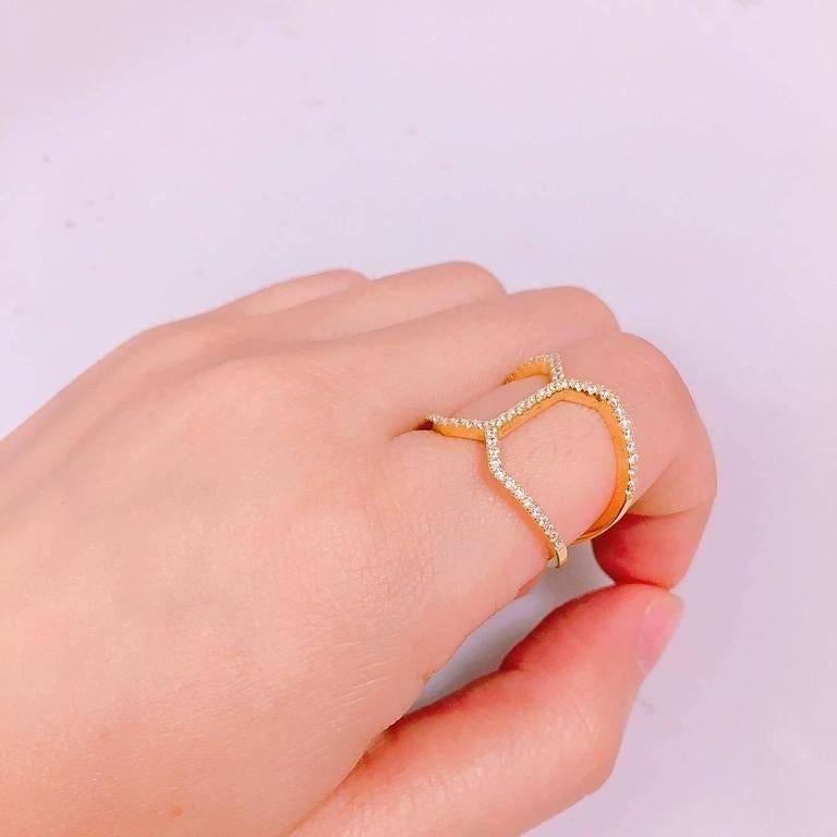 Women's Modern Diamond Gold Ring