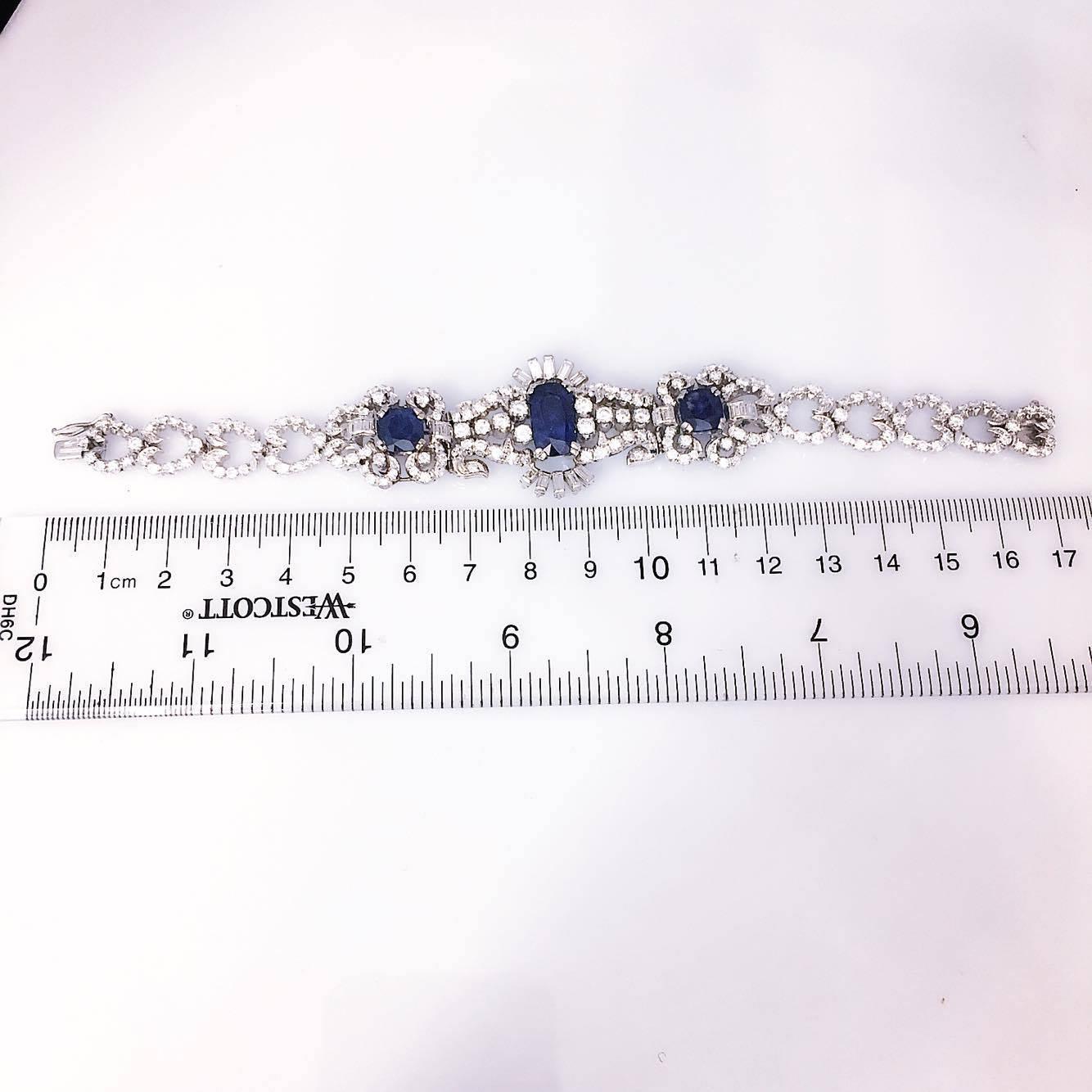 20.73 Carat Sapphire and Diamond Bracelet In New Condition In New York, NY