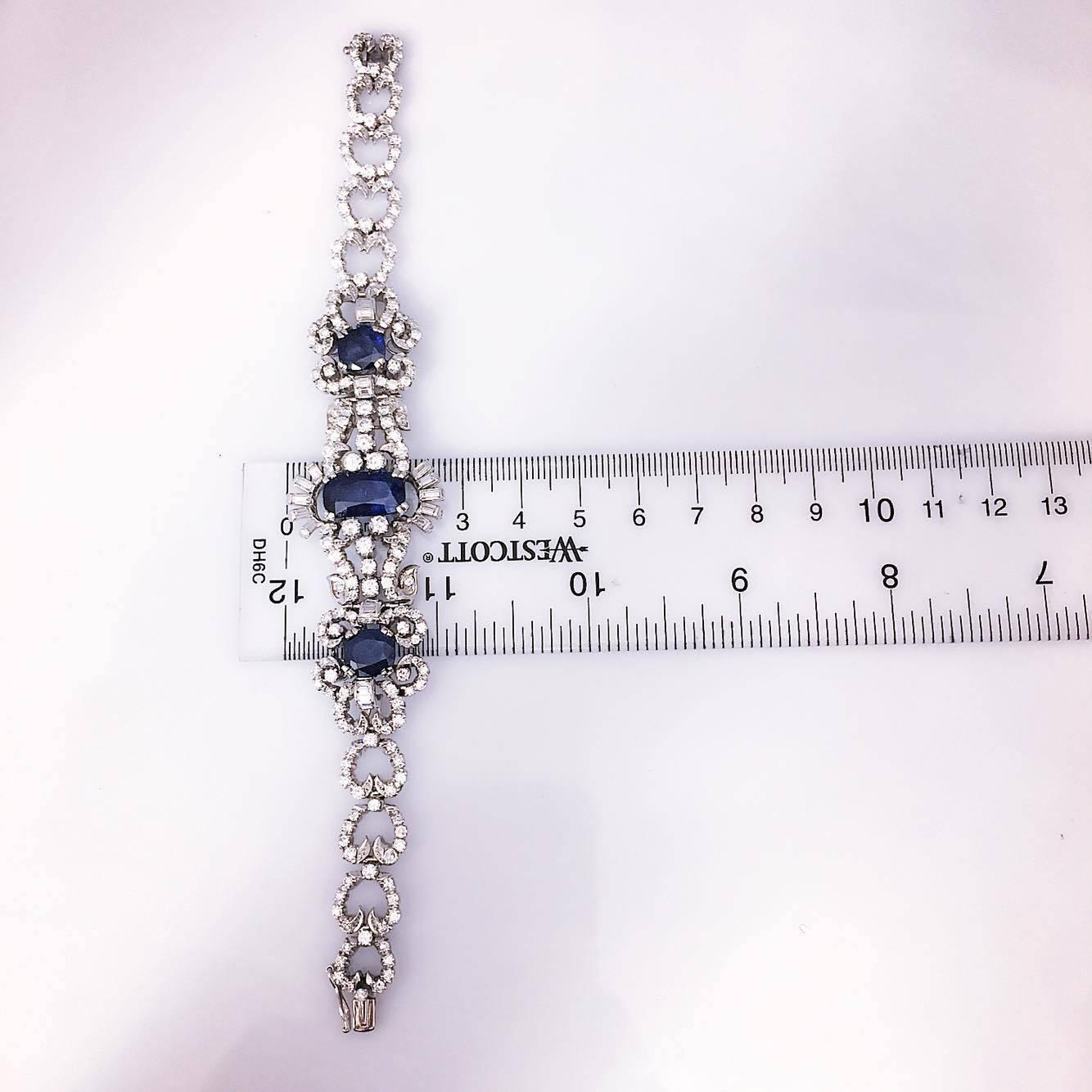 Women's 20.73 Carat Sapphire and Diamond Bracelet